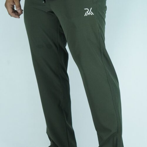 Straight Fit Lower Zip Olive Green