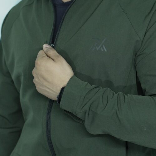 MEN OLIVE GREEN DRY TRAINING JACKETS