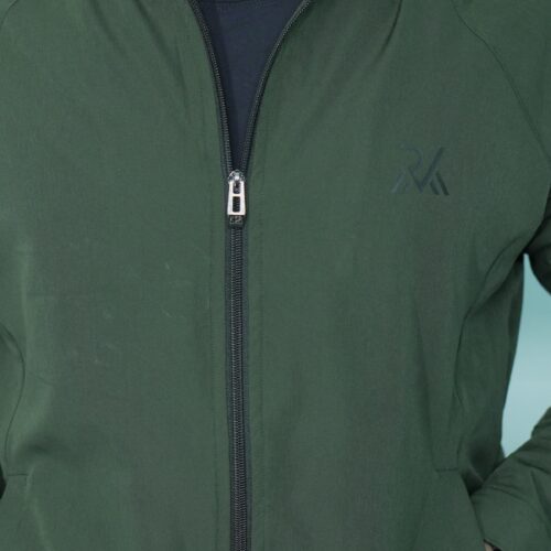 MEN OLIVE GREEN DRY TRAINING JACKETS